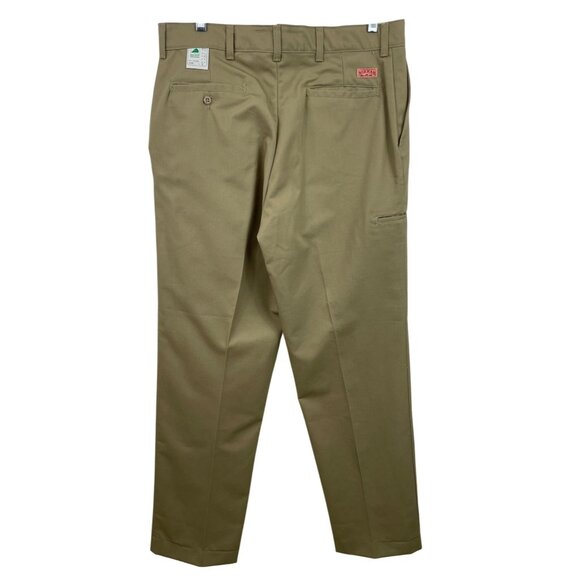 Red Kap Men's Flat Front Cotton Blend Work Pants Khaki Size 36 x 34 - Picture 2 of 8